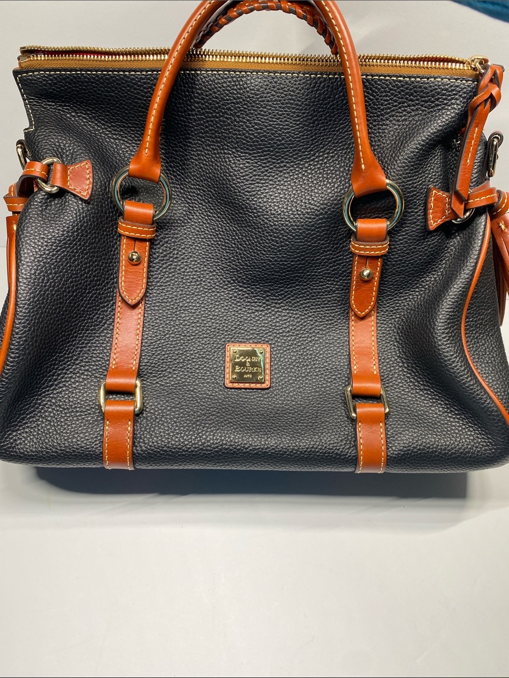 Dooney & Bourke Large Satchel-Black Pebble Leather